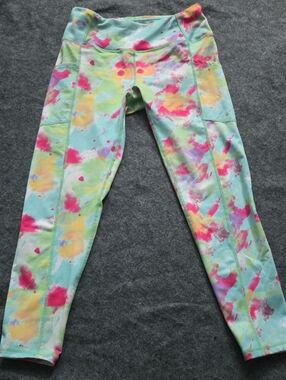 ProPlayer Pastel Tie-Dye Leggings with Pink and Yellow Accents